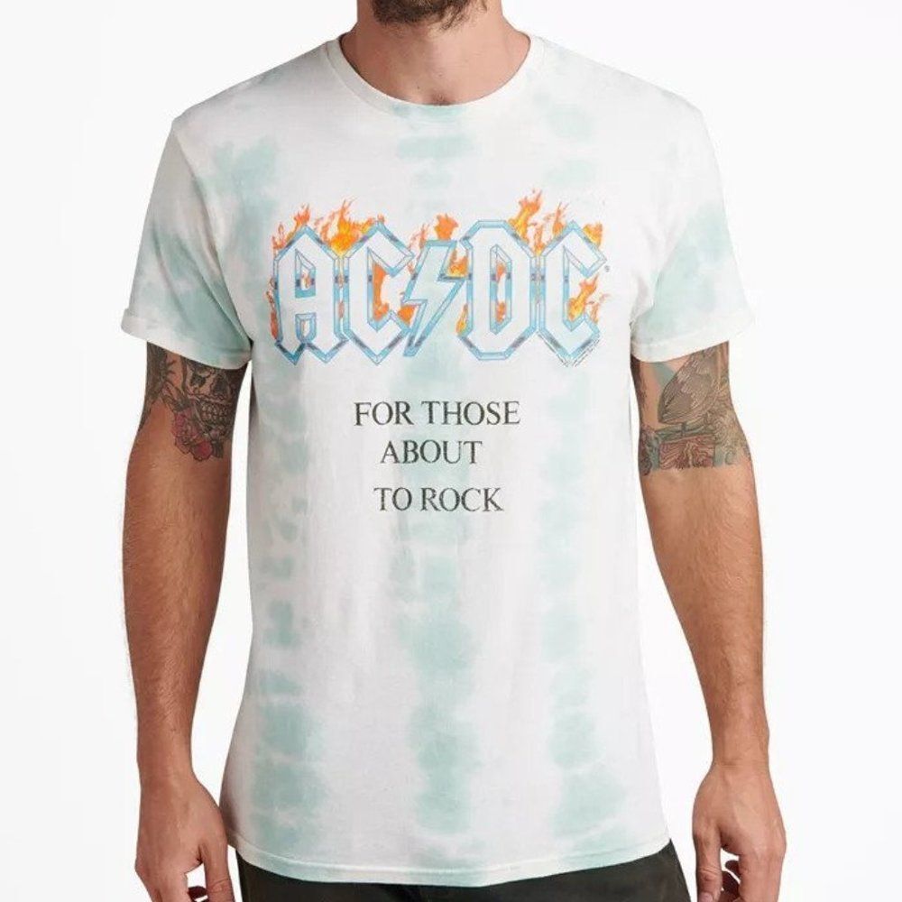 Junk Food Clothing Men's ACDC for Those About to Rock Band T-Shirt